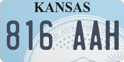 KS license plate 816AAH