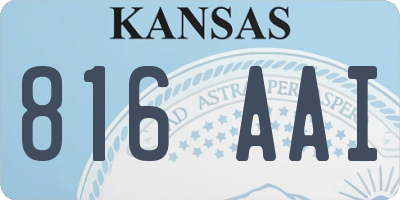 KS license plate 816AAI