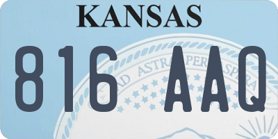 KS license plate 816AAQ
