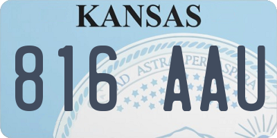 KS license plate 816AAU
