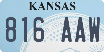 KS license plate 816AAW