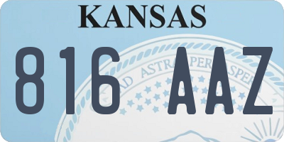 KS license plate 816AAZ