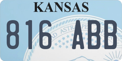 KS license plate 816ABB