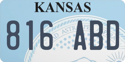 KS license plate 816ABD