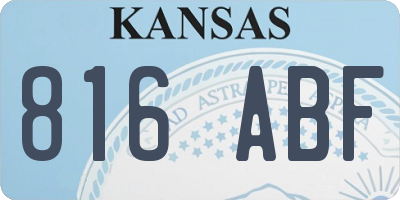 KS license plate 816ABF