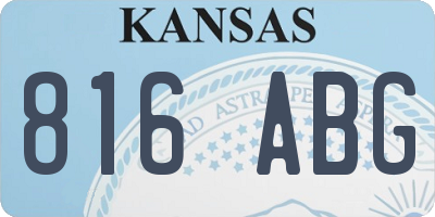 KS license plate 816ABG