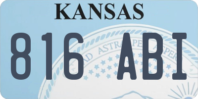 KS license plate 816ABI