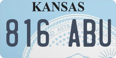 KS license plate 816ABU