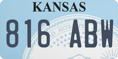 KS license plate 816ABW