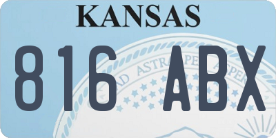 KS license plate 816ABX
