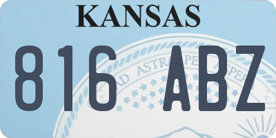 KS license plate 816ABZ