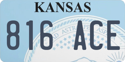 KS license plate 816ACE