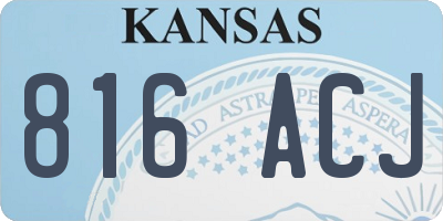 KS license plate 816ACJ