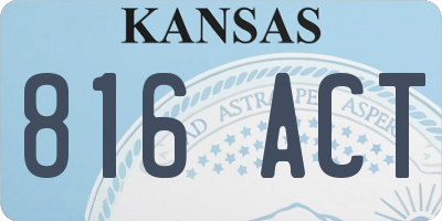 KS license plate 816ACT
