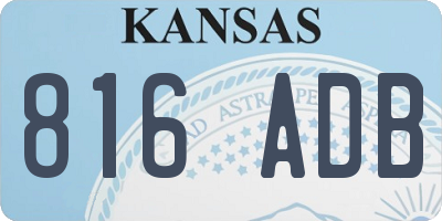 KS license plate 816ADB
