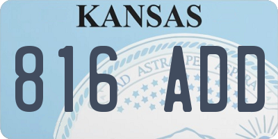 KS license plate 816ADD