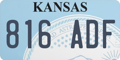 KS license plate 816ADF