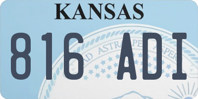 KS license plate 816ADI