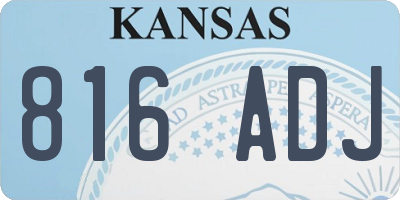 KS license plate 816ADJ