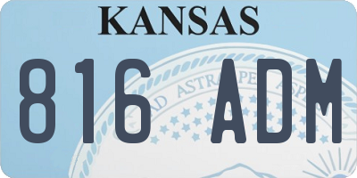 KS license plate 816ADM