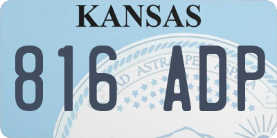 KS license plate 816ADP