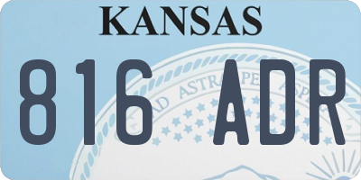 KS license plate 816ADR