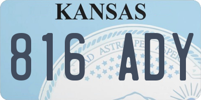 KS license plate 816ADY