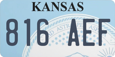 KS license plate 816AEF