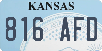 KS license plate 816AFD