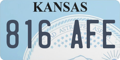 KS license plate 816AFE