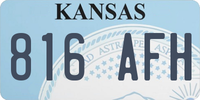 KS license plate 816AFH