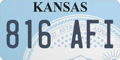 KS license plate 816AFI