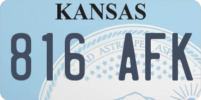 KS license plate 816AFK