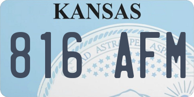 KS license plate 816AFM