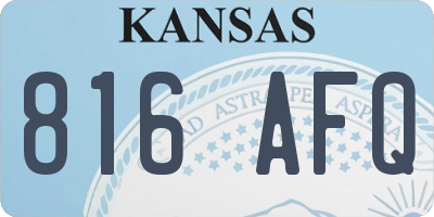 KS license plate 816AFQ