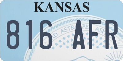 KS license plate 816AFR
