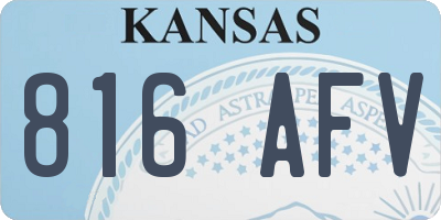 KS license plate 816AFV