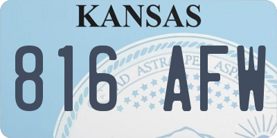 KS license plate 816AFW