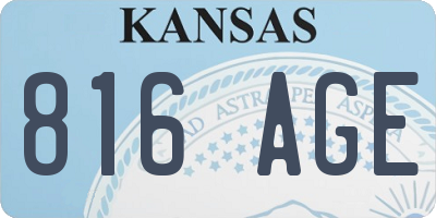 KS license plate 816AGE
