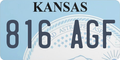 KS license plate 816AGF