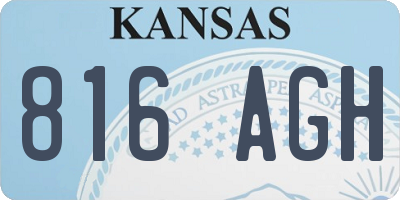 KS license plate 816AGH