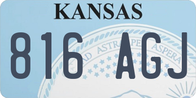KS license plate 816AGJ