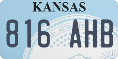 KS license plate 816AHB