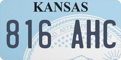 KS license plate 816AHC