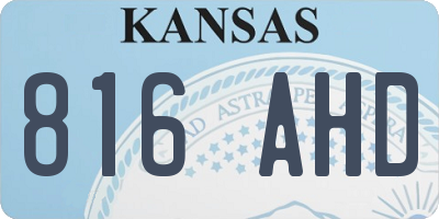 KS license plate 816AHD