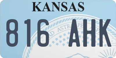 KS license plate 816AHK