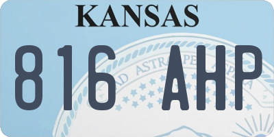 KS license plate 816AHP