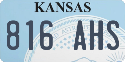 KS license plate 816AHS