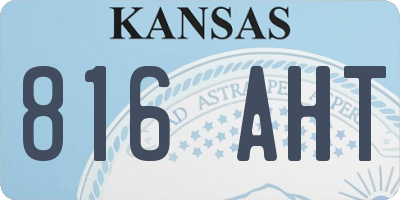 KS license plate 816AHT