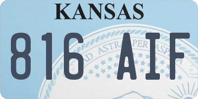 KS license plate 816AIF